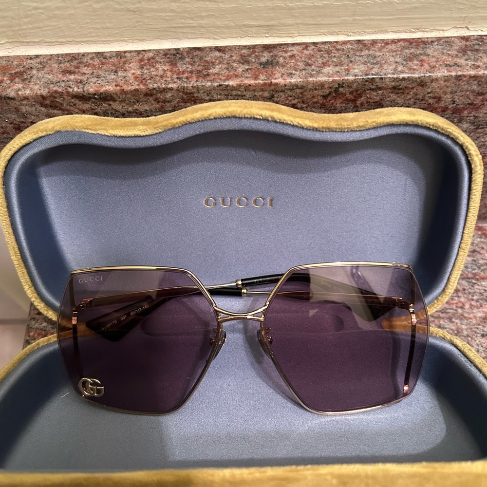 Gucci Purple Lens Geometric Sunglasses